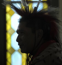 A member of the Choctaw Nation listens as a Congressional Resolution of Apology to Native Peoples is read at a ceremony in Washington in  2010.