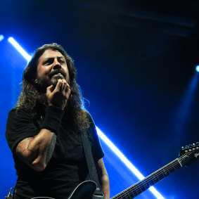 A chin-scratcher: Dave Grohl, seen here on stage in Brisbane, is rumoured to be one of the invited guests.