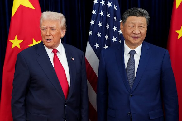 This is about more than the economy: Donald Trump and Xi Jinping in South Korea on October 30. 