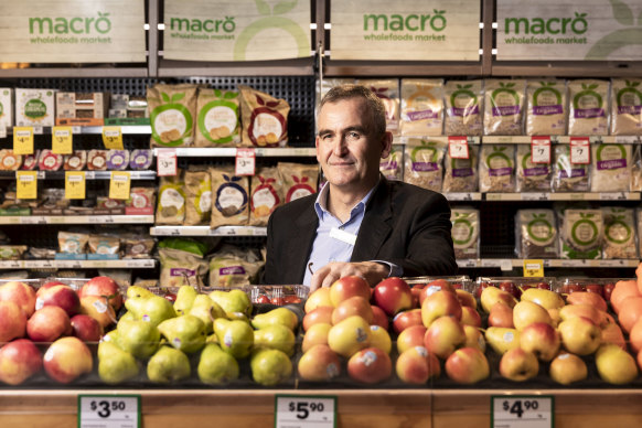 Woolworths CEO Brad Banducci notes apples are cheap.
