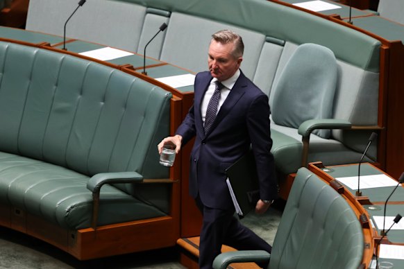 Energy Minister Chris Bowen in parliament today.