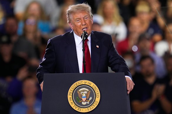 Trump speaks at an event at a General Motors facility in Michigan on Monday, July 27 (US time).