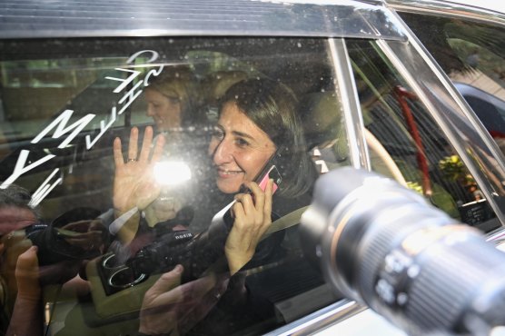 NSW Premier Gladys Berejiklian leaves the government's offices at Martin Place after John Barilaro backed down on the Nationals' threat to move to the crossbench.