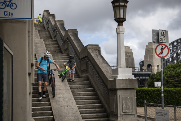 The lack of ramp access to the north of Sydney’s Harbour Bridge has long frustrated cyclists.