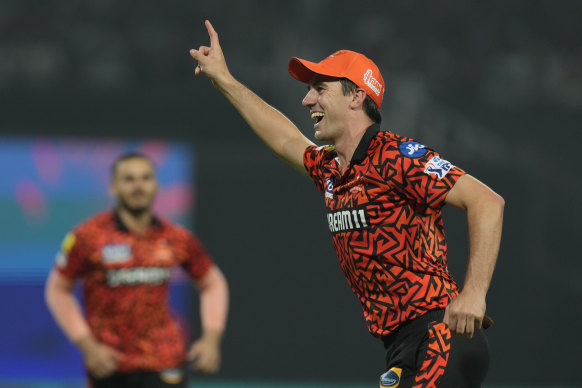 Pat Cummins leading Sunrisers Hyderabad in the IPL.