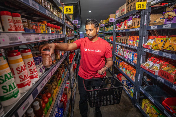 DashMart’s Melbourne site: Locals will be able to pick up groceries via the DoorDash app.