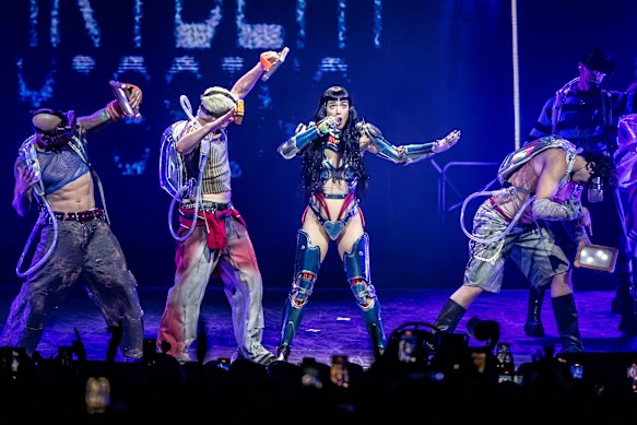 Katy Perry in concert at Qudos Bank Arena, Sydney Olympic Park on Wednesday.