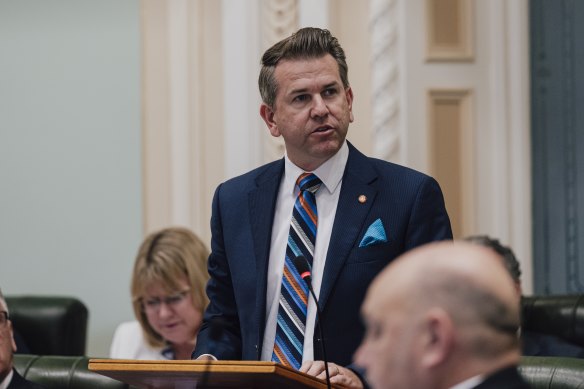 Deputy Premier Jarrod Bleijie in state parliament.