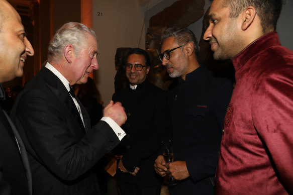 Prince Charles meets guests at a British Asian Trust reception at the British Museum in London on Wednesday night.