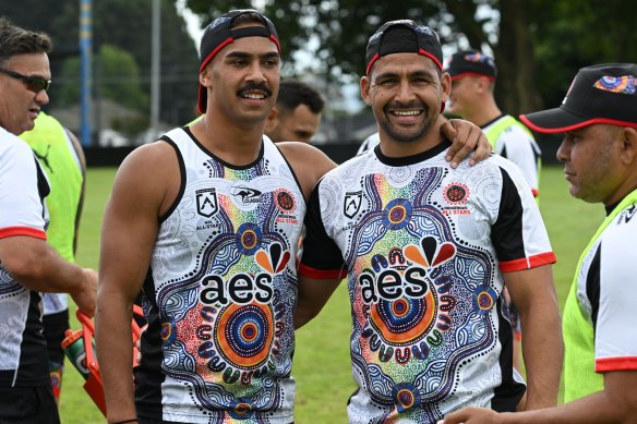 Indigenous All Stars Daine Laurie and Cody Walker.