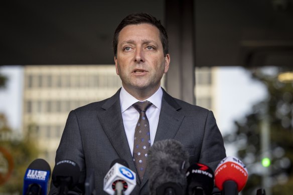 Victorian Liberal leader Matthew Guy has denied involvement in requesting payments from a Liberal donor.