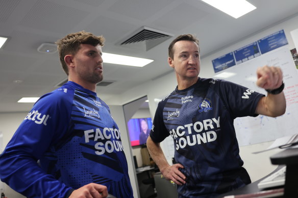 Peas in a pod: ‘Footy nerds’ Toby Sexton and Jason Taylor.