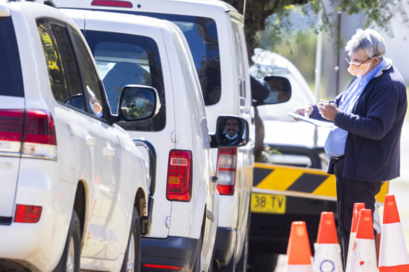 A COVID-19 drive-through testing site in Wilcannia.