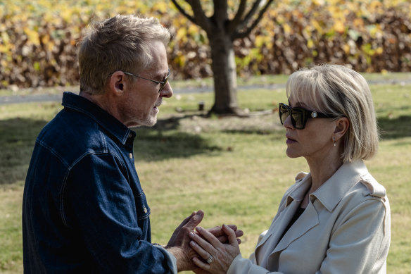 Richard Roxburgh and Rebecca Gibney in a scene from Stan’s eight-part drama Prosper.