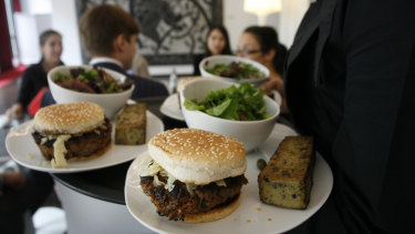 Step aside ham baguette: Burgers made to order at a Paris cafe.
