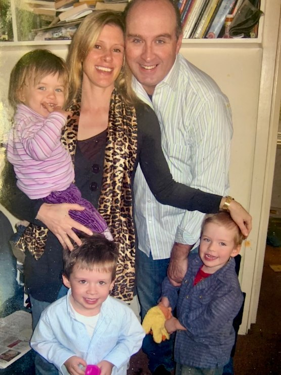 Melissa Coburn with husband Brendan and their children, Ali, Joel and Tom.