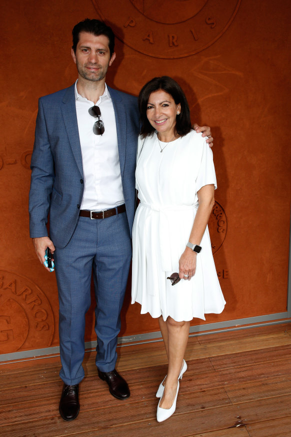 Paris Mayor Anne Hidalgo (right) with Pierre Rabadan, deputy mayor with responsibility for the Olympics.