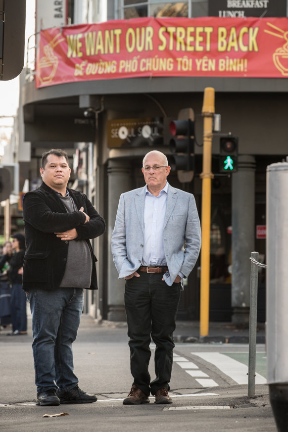 Victoria Street traders Meca Ho and Herschel Landes. 