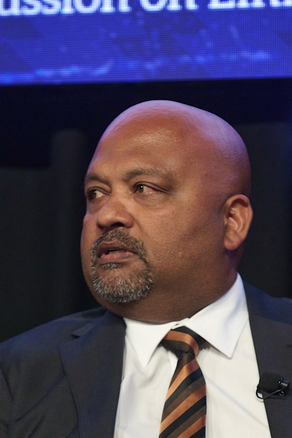 Henry Rajendra, from the 
NSW Teachers Federation speaks during the panel discussion.