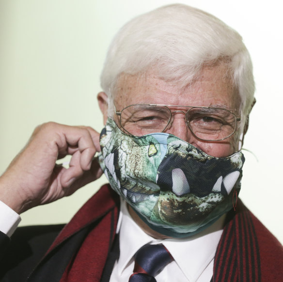 Bob Katter's crocodile mask.