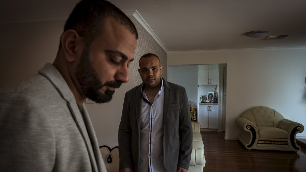 Please let us stay: As Coptic Christians, asylum seekers Michael Ramzy, left, and cousin Raed Mikhael say they will be in danger if the Australian government sends them back to Egypt. 
