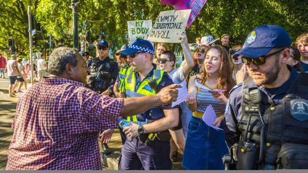 Pro-life and pro-choice protesters clashed at a Brisbane rally earlier this year.