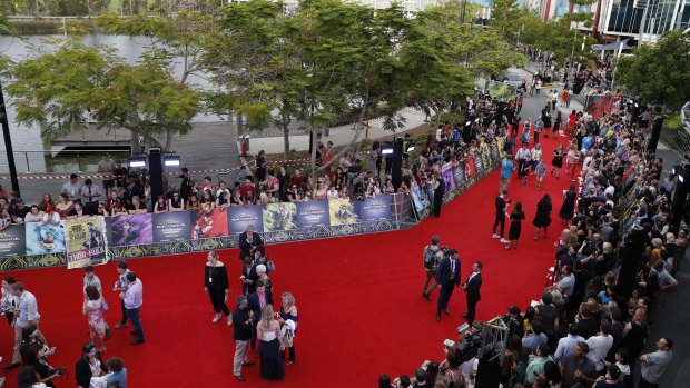 People gather for the Thor: Ragnarok Australian Premiere at Event Cinemas, Robina.