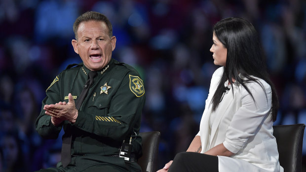 Broward Sheriff Scott Israel makes a point to NRA Spokesperson Dana Loesch during a CNN town hall.