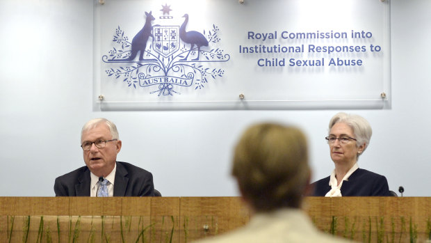 Justices Peter McClellan and Jennifer Coates at the final sitting of the royal commission.