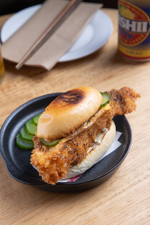 A fish sando special.