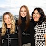 Rain Spencer, Lola Tung and Jenny Han in Bondi on Tuesday.