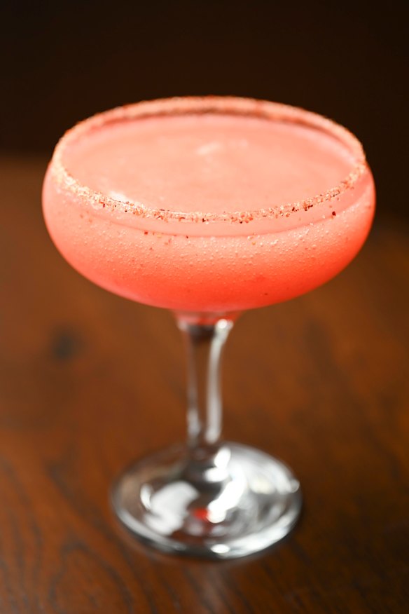 Fresa margarita made with fresh strawberries.