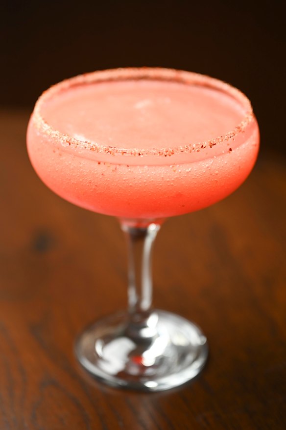 Fresa margarita made with fresh strawberries.