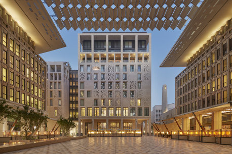 The Mandarin Oriental Doha hotel overlooks the spectacular Barahat Msheireb covered town square.