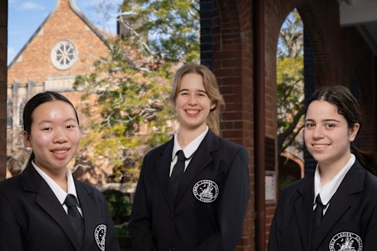 Christiana Soo, Madeleine Watson, Lauren Korenblyum from Pymble Ladies College are pushing for civics education in school.
