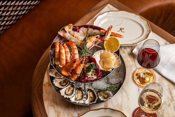 Mixed seafood tower. 