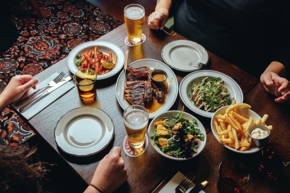 Assorted dishes at The Petrel Hotel in Geelong West.