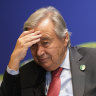  António Guterres attending COP26 climate talks in Glasgow last year.