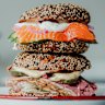 The lox and pastrami bagels at Small Talk, Dulwich Hill.