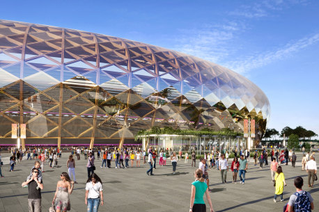 The 60,000-seat stadium would be made of timber.