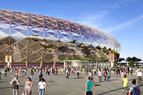 The 60,000-seat stadium would be made of timber.