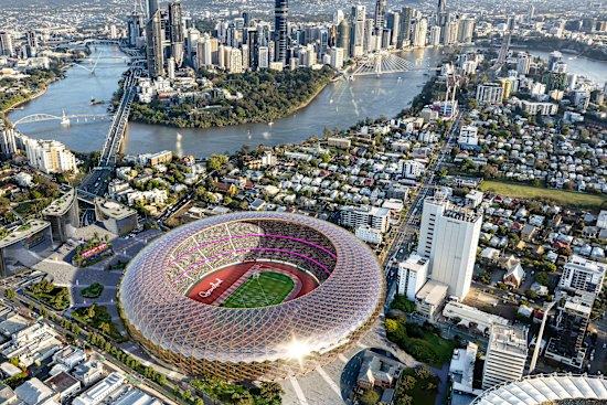 The proposed ‘Gabba West’ stadium, across Main Street from the existing Gabba.