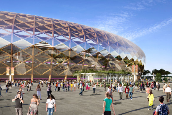 The 60,000-seat stadium would be made of timber.