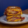 The toasted pastrami sandwich.