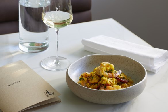 Prawn and saffron risotto is a bestseller on the dinner menu.
