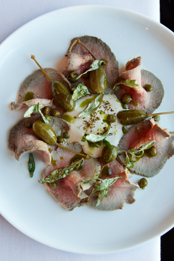 Beef carpaccio.