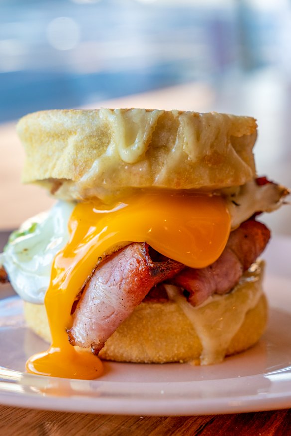 Bacon and egg muffin.