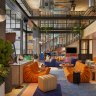 Exudes cool: The Moxy’s lobby.