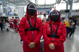 Squid Game fans at New York Comic Con in early October.