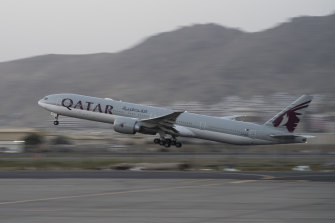 A Qatar airlines flight involved in the evacuation of westerners from Kabul in September.